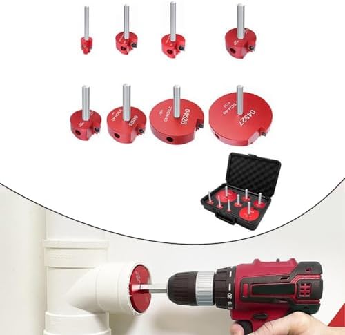 PVC Pipe Reamer Kit, 8PCS Aluminum Alloy, for 1/2-4 Inch Pipes, Effortlessly Removes PVC, CPVC, ABS Pipes from Fittings, Compatible with Standard Drills