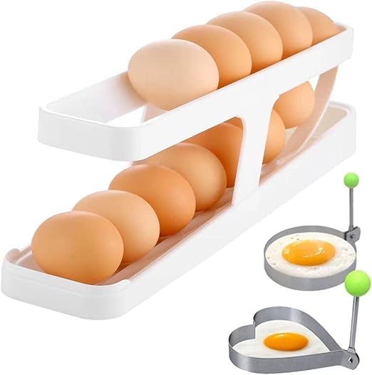 DAEEXINO (1Pcs) Egg Container for Refrigerator, 2 Layers Automatic