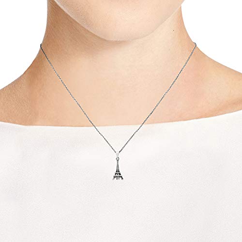 Collier Tour Eiffel argent 925 magnifique pendentif romantique ciselé
