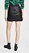 Free People Women's Faux Leather Payton Paperbag Miniskirt, Black, 4