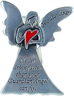 Cathedral Art (Abbey & CA Gift Angel Visor Clip, Never Drive Faster, 2-3/8-Inch, Metal, Silver