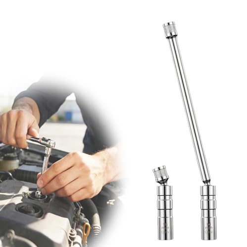SZHUGEKI Juego de 2 llaves universales para bujías, 14/16 mm, con barra larga, para coche y moto