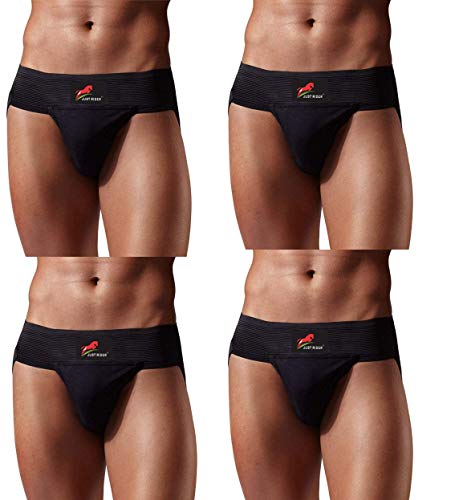 Image of JUST RIDER Gym Cotton Supporter with Cup Pocket Athletic Fit Brief Multi Sports Underwear Outdoor Inner and Wear Soft Underpants