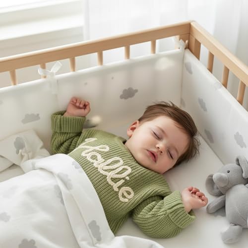 Personalized Baby Sweater with Name Custom Sweater for Newborn Boy Girl Hand-Embroidered Gift for Baby Shower Birthday Xmas.4