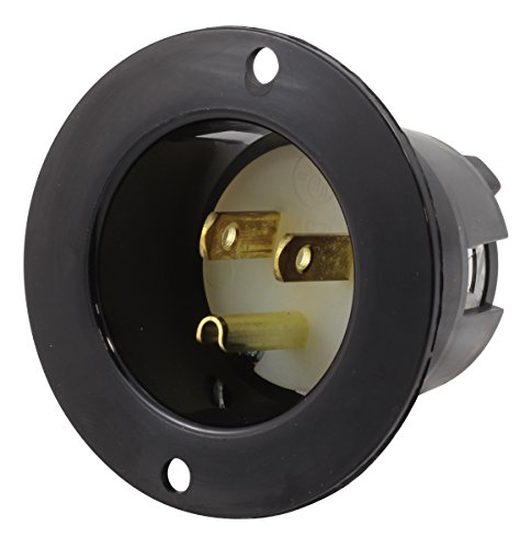 AC WORKS ASIN515P 15-Amp 125-Volt NEMA 5-15P Flanged Power Input Inlet
