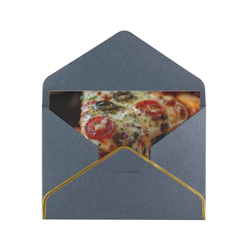 Anaiucy Tasty Pizza Print Biglietto di auguri con buste, inviti, biglietti per compleanno, matrimonio, laurea