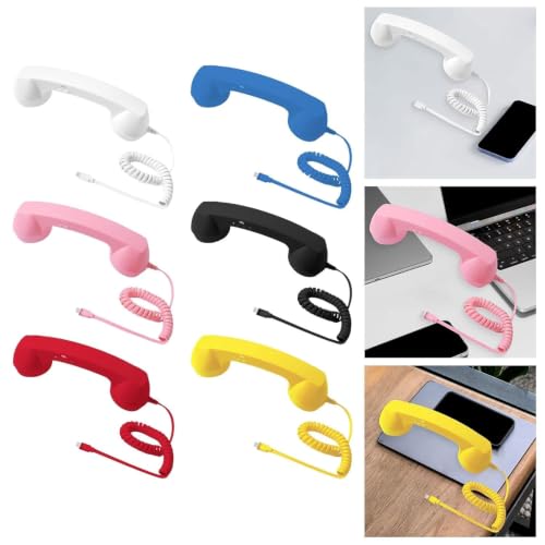 Image of Retro Phone Handset Phone Receiver for Mobile Meetings All Smartphones Black | Corded Telephones | Zoomela (White)