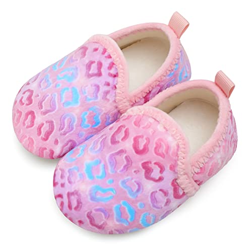 Xihalook Baby Girls Boys Grippy Slippers Winter Warm Socks Non-Slip House Shoes Pink Colorful, 3.5-4.5 Infant #TOP1