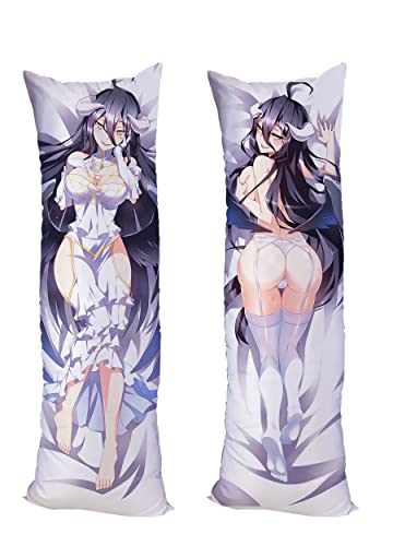 Overlord Albedo Cushion Cover Pillow Case Peach Skin 150x50cm(59in x 19.6in) shalltear bloodfallen Pillowcase