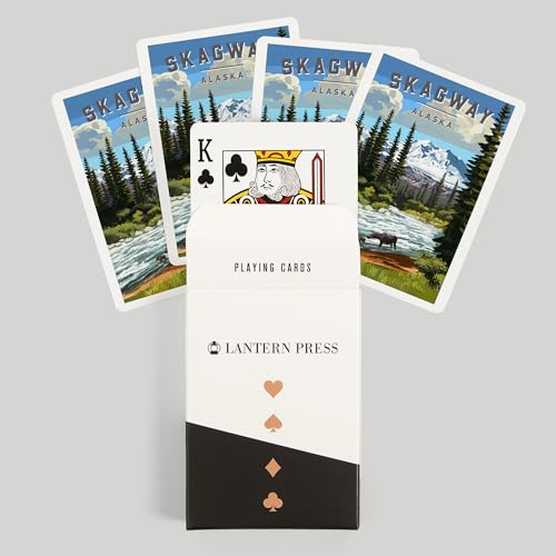 Lantern Press Skagway Alaska Moose River Rapids naipes póker miniatura 6