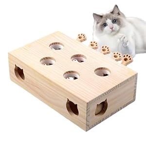 Interactive Katzenspielzeug, interaktives Katzenspielzeug, Holz-Kittens, Whack Mole, Reliefspielzeug, interaktives Kratzspielzeug, Katzenspielzeug, solide Holzkonstruktion, Engaging Cat Puzzle