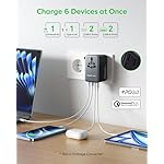 MOMAX 6-in-1 Universal Travel Adapter, GaN 100W International Power Adapter, 2 AC, 2 USB-C PD Fast Charging & 2 USB-A QC, All-in-one International Plug Adapter for Travel European UK AUS JP - Image 4