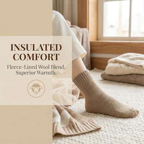 BSHITWO Soft Fleece Lined Crew Socks, 3 Pack — view 3