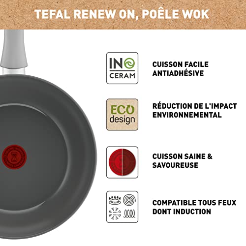 Sartén wok Tefal Renew On 28 cm gris cerámica miniatura 2