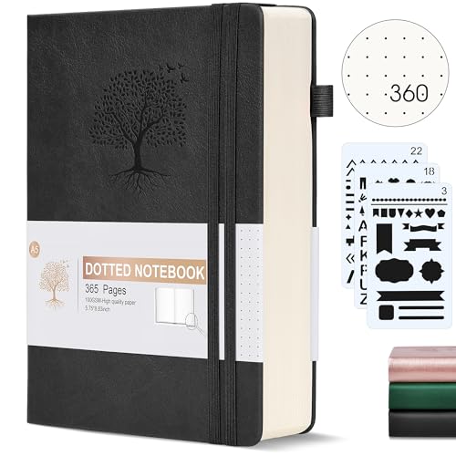 Agenda organizadora pontilhada Ansopu, 360 páginas numeradas, 100 g/m², caderno grosso, capa dura de