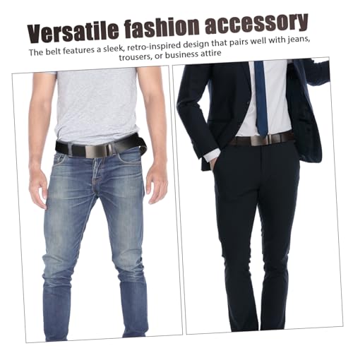 2pcs Retro Automatic Buckle Ratchet Belt Adjustable Waist Belt and Versatile Fashion Accessory for Business and Casual Attire Tpu and Construction3