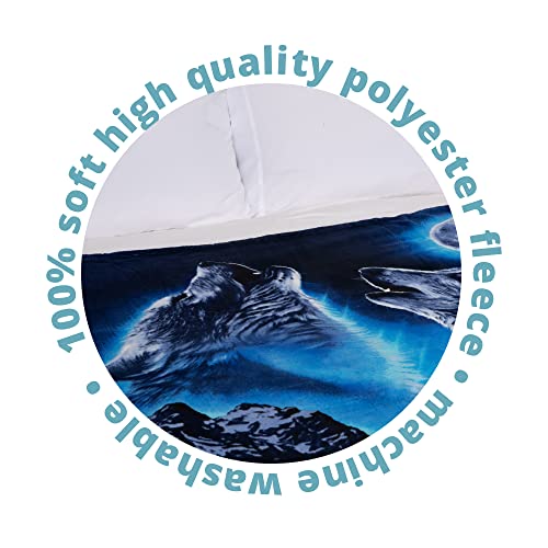 Dawhud Direct Ii Howling Wolf Fleece Blanket For Bed, 50" X 60" Wolf Fleece Throw Blanket For Men, Women And Kids - Super Soft Plush Wolf Blanket Throw Fleece Blanket #TOP4
