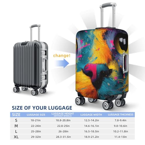 Cat Color Splash Style Elastic Travel Luggage Covers Dustproof Scratch-Resistant Suitcase Protector Fit 22-24 Inch4