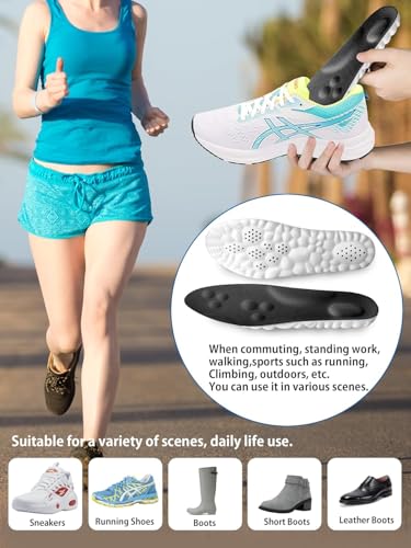 Image of 4D Cloud Insoles for Men, Arch Support Insoles, Memory Foam Insoles, Steppers Insoles Shock Absorption and Cushioning Sports Shoe Insoles for Foot & Joint Support (Black, Men 14-15(12.4 Inch)