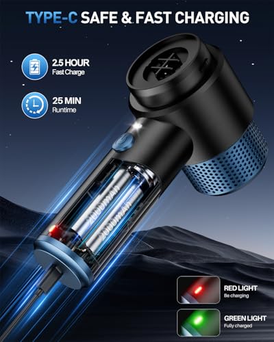 Image of EYYA Handheld Car Vacuum Cleaner Cordless, 15000PA High Power Vacuum & Air Duster, 4-in-1 Portable Mini Vacuum with LED Light, Hand Held Vacuum Cleaner for Car Home Office