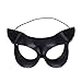 LUOEM Black Eye Half Face Mask Sexy Catwoman Mask Halloween, Black, Size 16.0