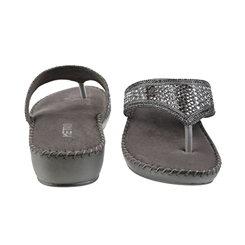 Image of Mochi Women Suede Leather Comfort Slip-on Sandal