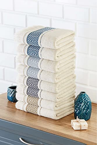 Sea Me At Home Exclusive Turkish Hand Towels For Bathroom Decorative Giftable Towel Set Of 2 100% Cotton (20 X 36 Inches, Dark Grey) #TOP4