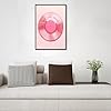 Vintage Light Pink Vinyl Record Wall Art Poster Retro Maximalist Eclectic Canvas Picture Art Decor Y2k Girly Print Trendy Family Home Room Decor Aesthetic 30X45CM Black Framed #5