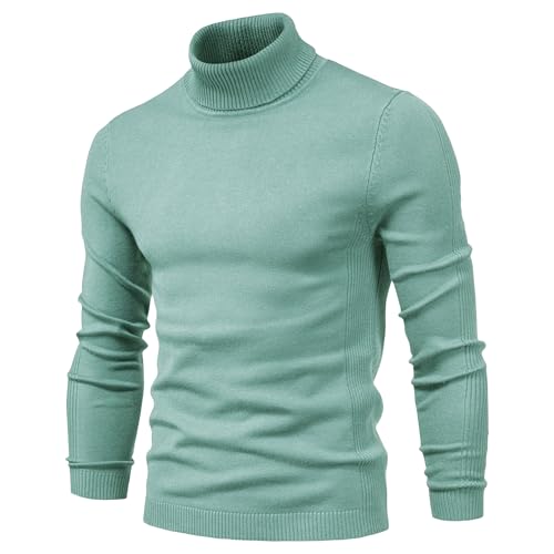 JEKE-DG Men's Warm Slim Fit Lightweight Pullover Turtleneck Long Sleeve Comfort Sweater Casual Knit Solid Winter Sweaters