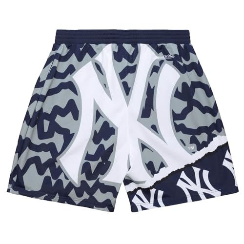 Mitchell & Ness Mens Ny Yankees Jumbotron 2 Sublimated Shorts Casual Bottoms Casual - Blue2