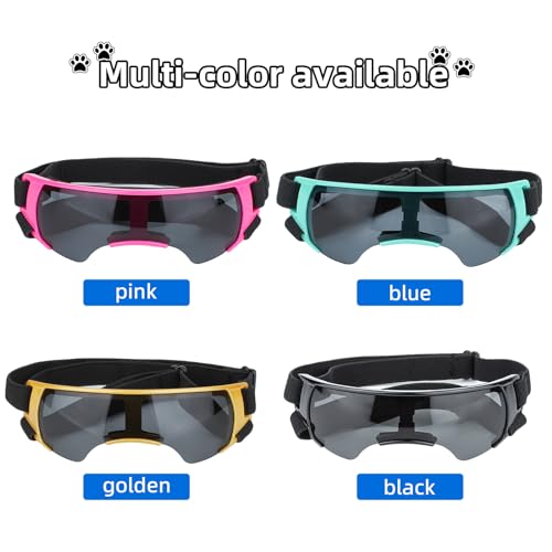 Sonnenbrille für Kleine Hunde, Augenschutz Brille Windschutzbrille,UV-Schutz Hunde Sonnenbrillen,Beschlagfrei,Hundebrille für Haustiere, für Motorrad Hundefahrradkorb Cabrio (Blau)
