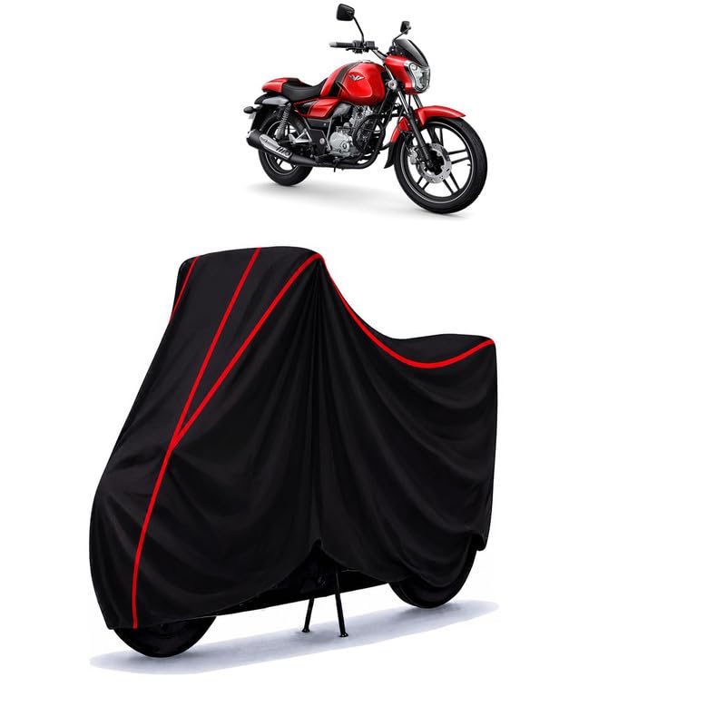 Image of Bajaj V15 Water Resistant Bike Cover for All Motorcycles & Rain | Heavy Duty Taffeta Fabric | UV Protection, Dustproof, Scratchproof | All Weather Two Wheeler Body Cover with Elastic Bottom