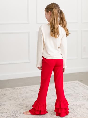 Image of RuffleButts Baby /Toddler Girls Stretchy Flare Pants w /Ruffles