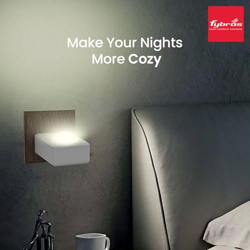 Image of FYBROS Bloom Pro LED Night Lamp | 0.5W | White Light | Indirect Lighting | 2-Pin Plug | Energy Efficient | Low Power Consumption | Ideal for Bedroom, Kids Room, Hallway | Pack of 1