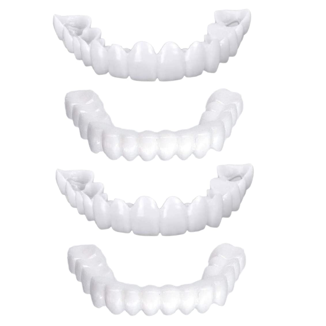 Veneers Fake Teeth Temporary Denture Snap in Teeth White Snap On Veneer Confidence Smile Dentures for Men Women Bad Teeth Whitening Alternative