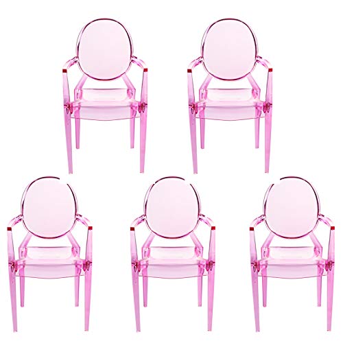Tmtop 5PCS Miniature Armchair Plastic Chair Model Furniture for 1/6 Doll House Accessories