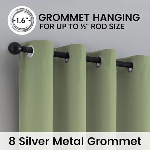 Image of SimpleHome Sage 100% Blackout Curtains Room Darkening Living Room 90 Inch