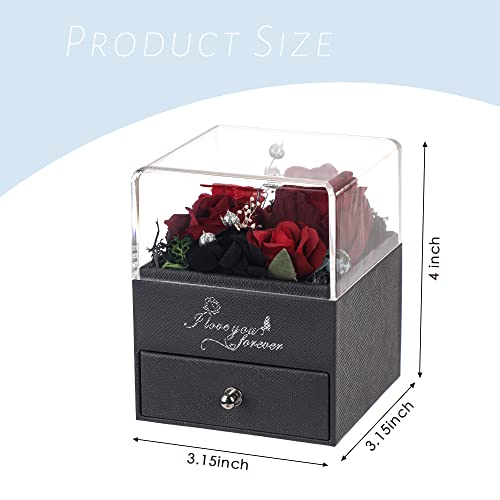 Birthday Rose Box Gifts For Women Mom Mothers Day Preserved Floral And Artificial Floral Gifts For Women Grandma Valentines Day Gift Box For Wife Her With Necklace Red Regalos Para Mujer #TOP1