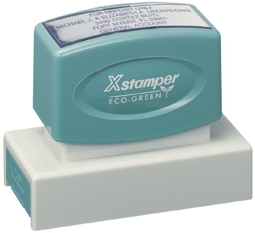 XstamperECO-GREEN Custom Message Stamp, Pre-Inked, N18, 7/8 x 2 3/4