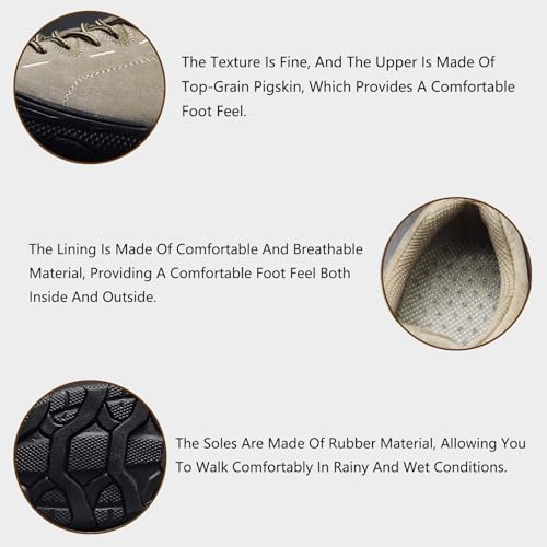 Men's Suede Lace Up Low Top Hiking Shoes Casual Outdoor Comfortable Non-Slip Lightweight Fashion Walking Shoes Camping Sneakers2