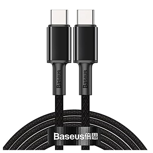 Cabo Tipo C para Tipo C Baseus High Density Braided 100W 2m Preto