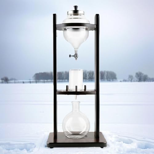 Cold Brew Drip Tower with Adjustable Water Flow,1250ml Cold Brew Drip Tower Coffee Maker, Handmade Glass Ice Drip Coffee Maker for Home, Cafes & Tea Houses, Large Capacity Cold Brew System,