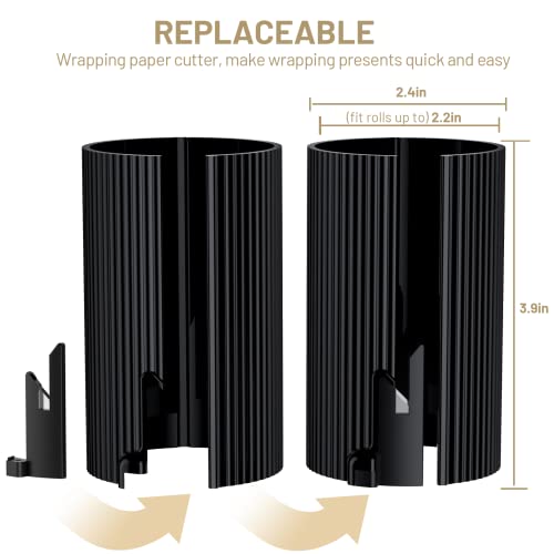 Replaceable Wrapping Paper Cutter(2 Rollers & 4 Blades) Christmas Gift Wrap Roll Cutter Tool, Little Sliding Cutter Tube, Rolled Cutting Device For Halloween, Birthday, Holiday,Crafting Wrapping Paper #TOP1