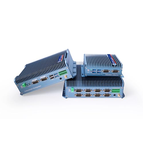 PUSR Ordenador industrial i5 7200U X86 Mini PC industrial Intel Core 5*Gigabit RJ45 4*RS232/RS485+4*RS232 4*USB3.0+6*USB2.0 HDMI+VGA 8GB DDR4 128GB SSD, compatibilidad multisistema USR-EC500