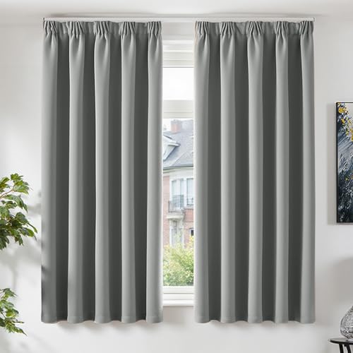 TOPICK Vorhänge Blickdicht Wohnzimmer Gardinen mit Kräuselband Verdunklungsvorhänge Blackout...