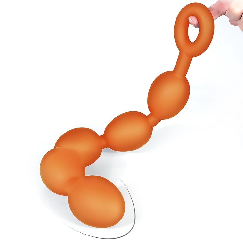 SXOVO Bolas Anales Extra Grandes Juguetes Anales de Silicona Líquida con Anillo Seguridad Dilatador Anal para Estiramiento Anal BDSM Juguetes Eróticos para Mujer Hombre Pareja Sexuales (L)