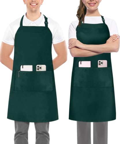 Utopia Kitchen 2er Pack Unisex Grillschürze mit geräumigen Taschen Verstellbare Latzschürzen für Männer und Frauen ideal für Köche Kochen… – Ansicht 1