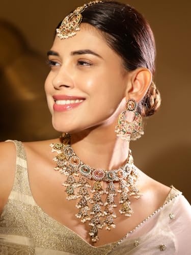 Image of Rubans Pearl Beaded Necklace Set Jewellery Gift for Women & Girls