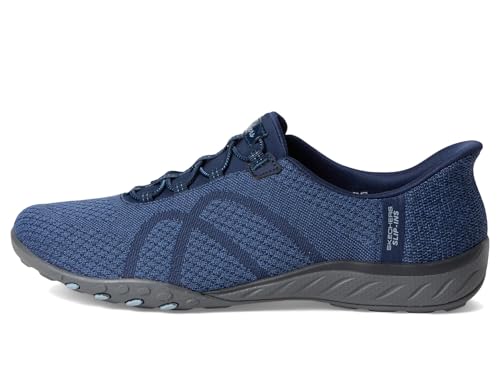 Skechers Modern Comfort Women's Women's Breathe Easy-Knitty Waves Hands Free Slip-Ins Sneaker, Navy, 54