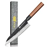 FINDKING Dynasty Series Japanese Chef Knife, Professional Kitchen Knife, 9Cr18MoV High Carbon Steel Blade, African Rosewood Octagonal Handle, Sharp, for Meat Cutting, 8 Inches